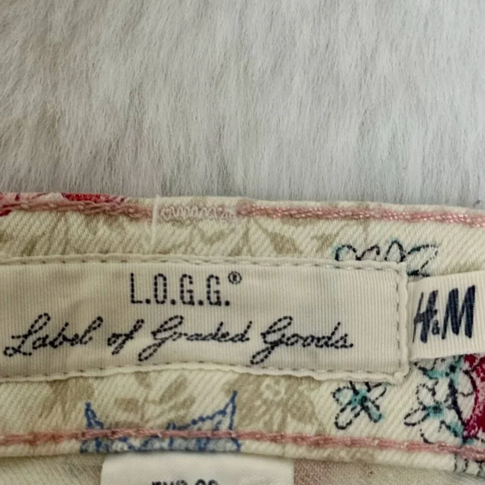 H&M Baby Floral Print Skinny Jeans – Cream Multi - Picture 9 of 11